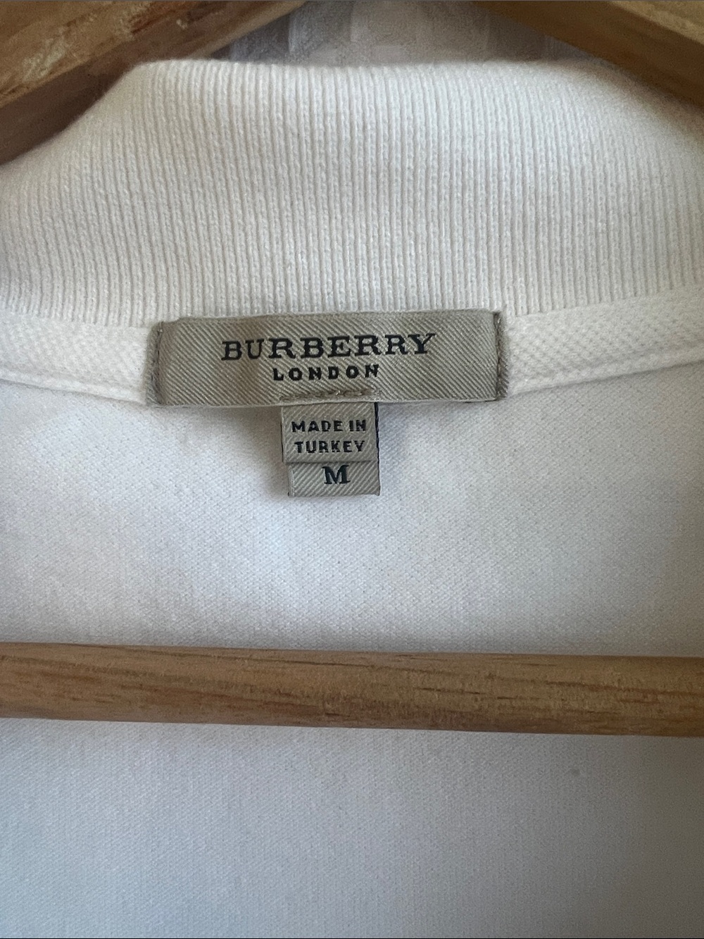 Burberry Cream Polo Dress with Check Placket-SZ M—526-060 - Picture 8 of 12